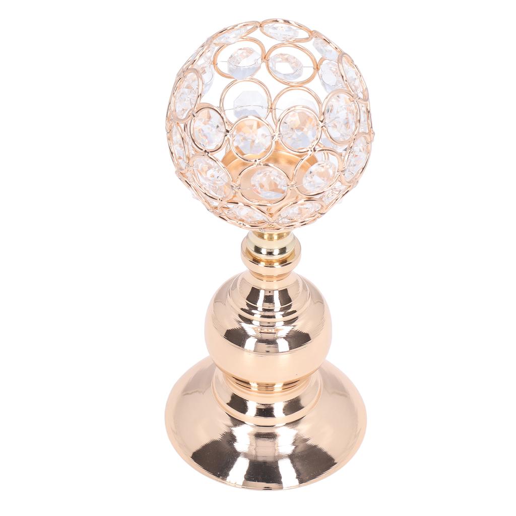 Crystal Candle Holder Hollow Carved Design Elegant Style Electroplating Process Fine Polishing