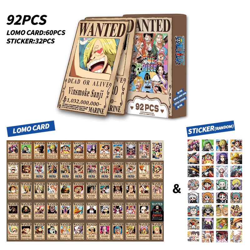 92 One Piece LOMO Cards: Double-Sided HD Printed Posters & Stickers