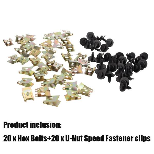 40Pcs Metal Car Screw Body Fender Bumper Retainer U Nut Clips Gasket Fastener US