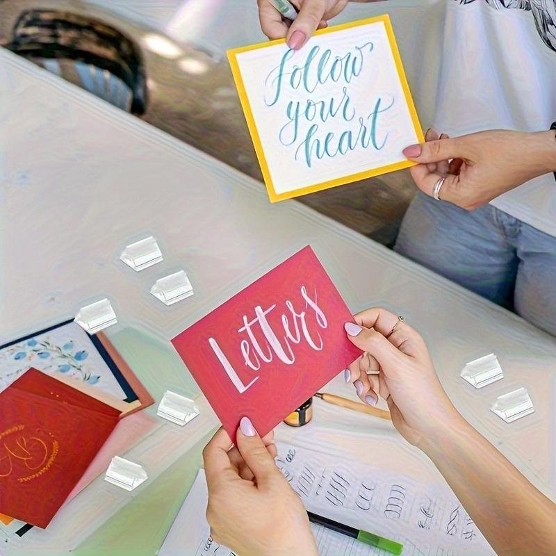 500pcs Transparent Acrylic Display Stand Set for Holding Photos Business Cards Clear Card Holders Offices Parties Retail Events