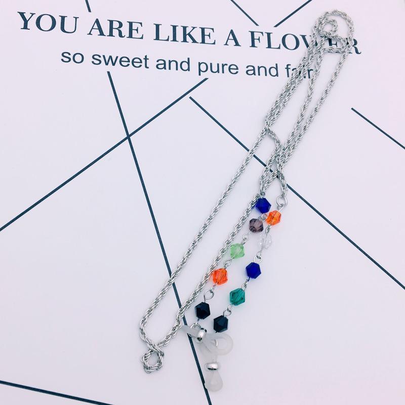 Star with the same personalized color beaded retro ethnic style glasses chain hanging neck personalized men s and women s glasses chain