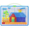 296PCS Colorful Mushroom Nails Pegboard Puzzle Set 3D Mosaic Jigsaw Game Building Blocks DIY Toys