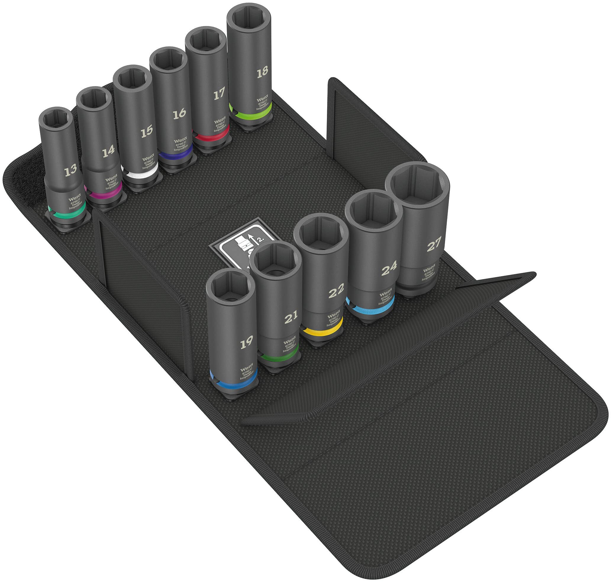 

WERA Drive HEX deep impact socket set size 004841 1/2SQ 11-piece 13-27mm