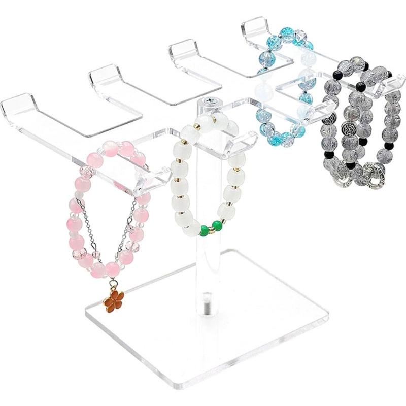 Space Saving Acrylic Bracelet Holder Organizers for Jewelry Display With Detachable Art Base