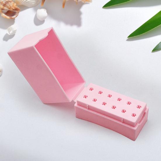 12 Holes Bit Box Large Capacity Buckle Design Dustproof Moisture-proof Manicure Tool Nail Art Drill Grinding Head Bit Display Storage Box