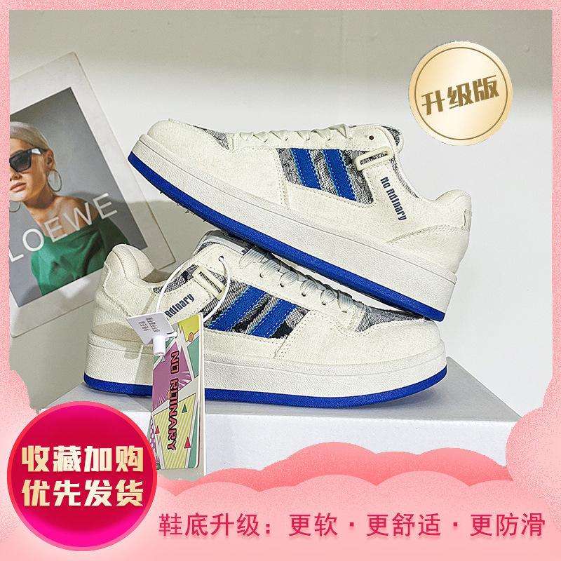 

Hong Kong style retro denim design sense bread shoes women s ins tide 2025 spring new versatile casual board shoes 35 джинсовый синий