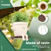 2Pcs Cute Hanging Swing Pot Decorative Hanging Swing Planter Portable Resin Head Planter  Charming Swing for Gardens