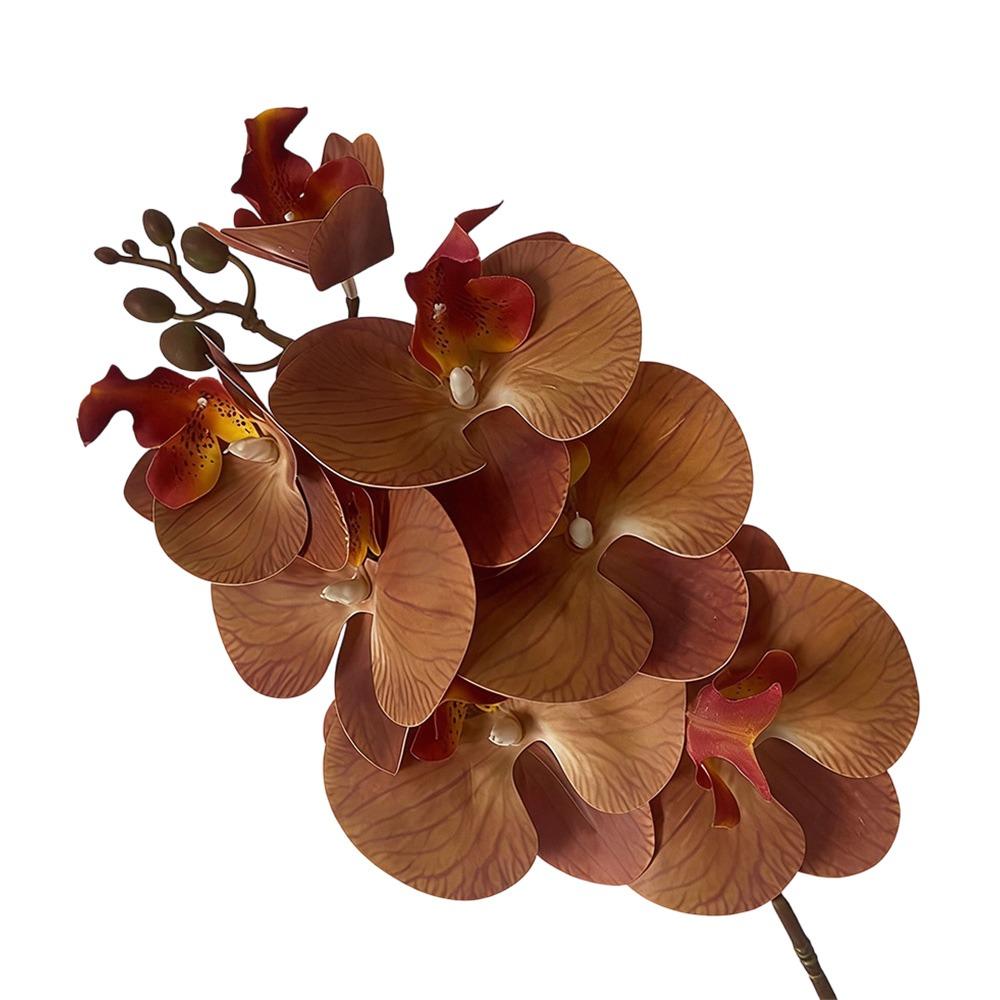 Butterfly Orchid Artificial Phalaenopsis Flower Long-lasting PVC Faux Orchid Stems Real Touch Single Branch Simulation Orchid