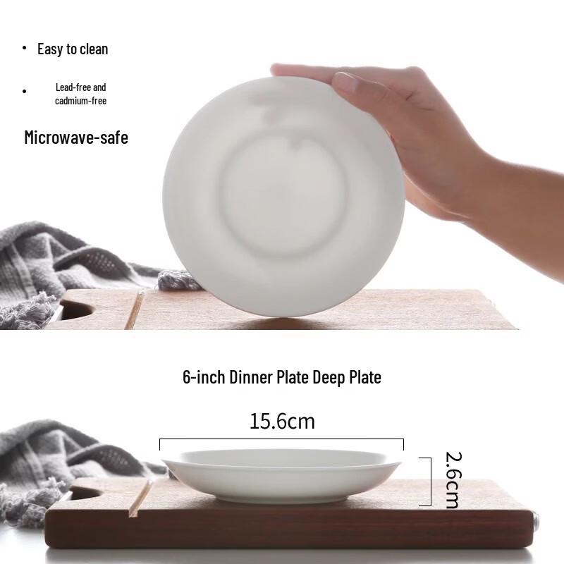 Huaiyi White Ceramic Dinnerware Collection