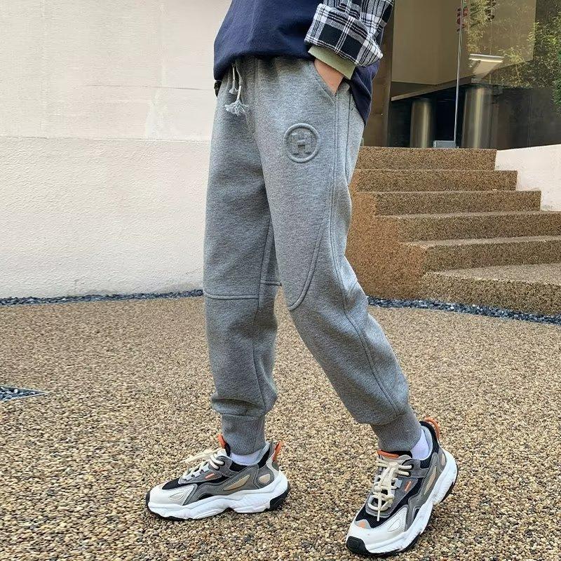 Barneklær Gutter Fleecebukser Høst og Vinter Fortykket Sport Vinter Varm Bomullsbukser