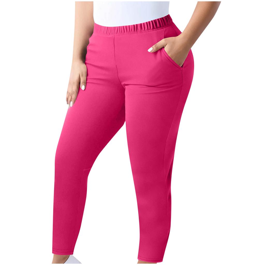 Plus Size Women Casual Yoga Leggings Stretchy Waistband Full Length Pants Comfortable Fit Suitable for Various Activities and Daily Wear