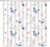 Tenda da Doccia Farfalla Acquerello Foglie Floreali Animali Selvatici Rustico Estetica Fiori di Campo Decorazione Bagno Donna Bambina Poliestere