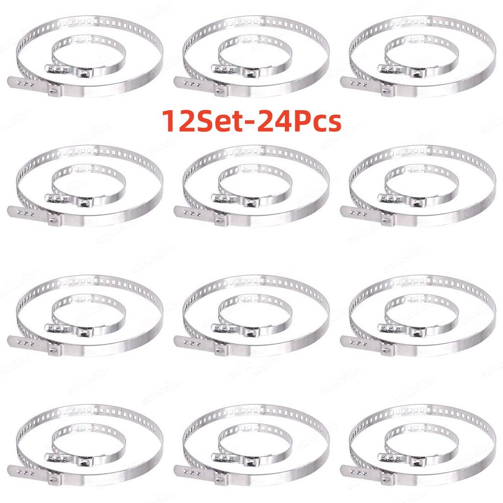 1-18Pcs Universal Stainless Steel Shaft CV Joint Boat Crimp Clamps Kit Driveshaft Cv Boat Clamp 11-11Mm 11-111Mm Adjustable