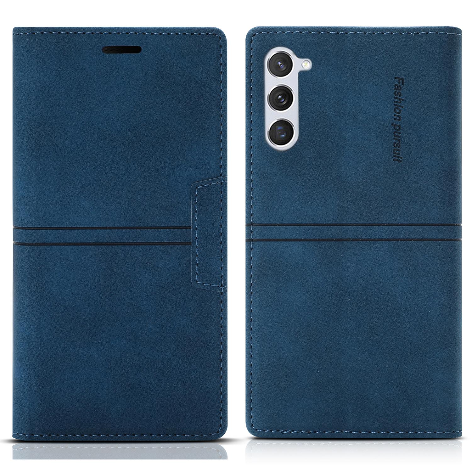 

For Samsung Galaxy S24 Leather Case Anti-drop Wallet Phone Cover Blue