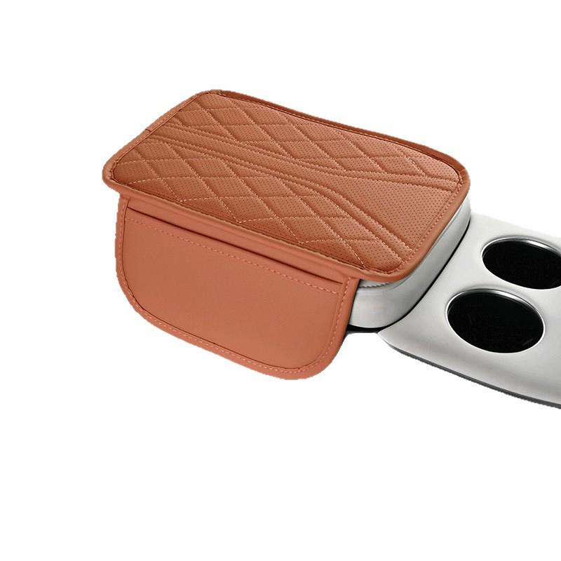 Car Armrest Pad: Breathable, Thin Style with Side Pockets, Central Elbow Protector Cover