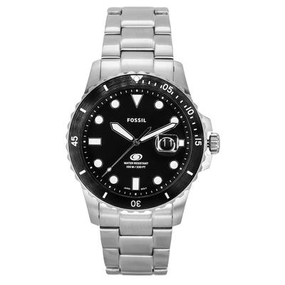Orologio da uomo Blue Dive in acciaio inossidabile con quadrante nero al quarzo FS6032 100M