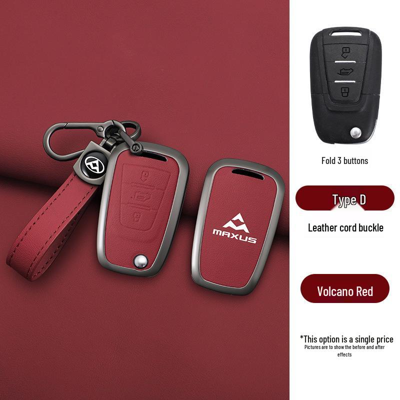 Compatible with 23 SAIC MAXUS V80 Models: Metal Key Cover with Genuine Leather Buckle.