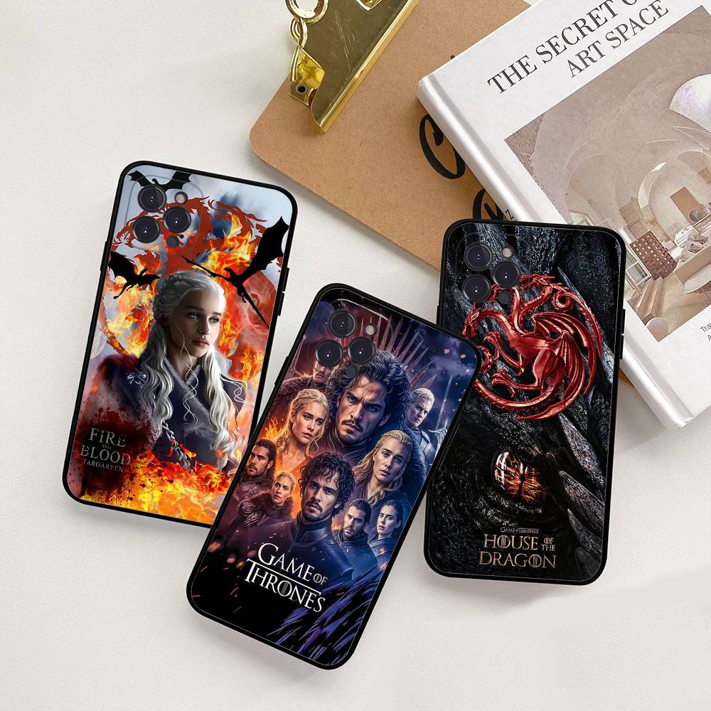 Film G-Game Of T-Thrones Phone Case Black Soft Phone Case For IPhone 16 15 14 13 11 12 17 Pro Max Mini Plus