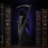 Gothic Home Ornament 3D Printed Female Grim Reaper Statue, Hooded Faceless Resin Figurine with Detachable Dark Fantasy Desk Accessory Scythe, Mystical