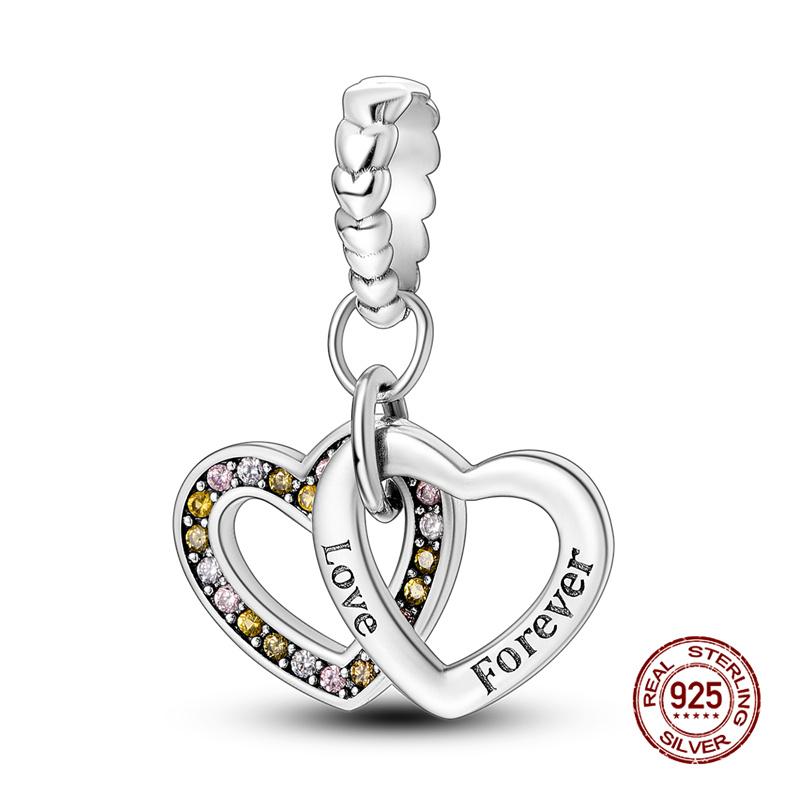 Original Charms Copper Good Life Heart Pendant Charm Beads Fits 3Mm Original Bracelets For Women Diy Fine Jewelry Gifts New