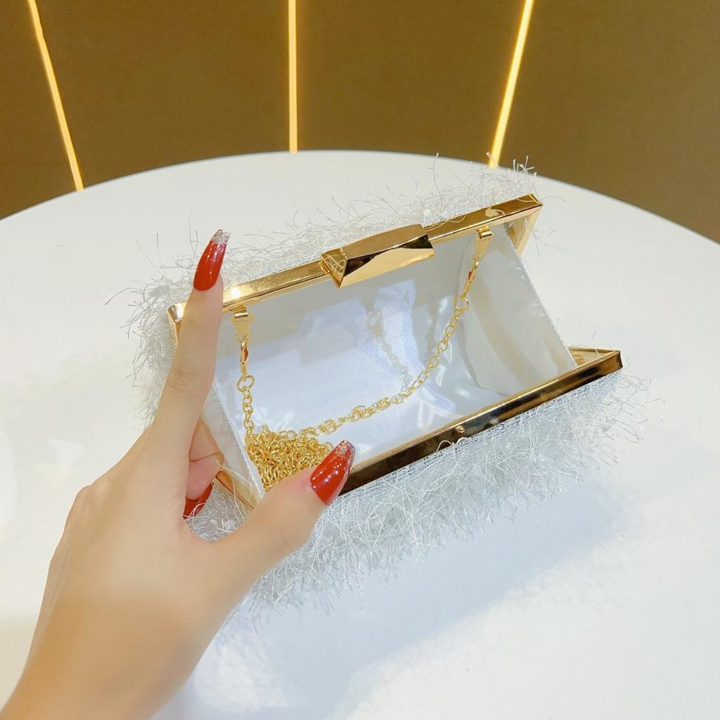 New Fashion Feather Evening Bag for Women,Elegant Shoulder Crossbody Clutch,Mini Phone Bag Makeup Bag