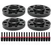 4pcs Flange Wheel Spacers 20pcs Extended Lug Bolts Sleeve Staggered Kit Fit for 1 3 5 6 7 8 SERIES(Black )
