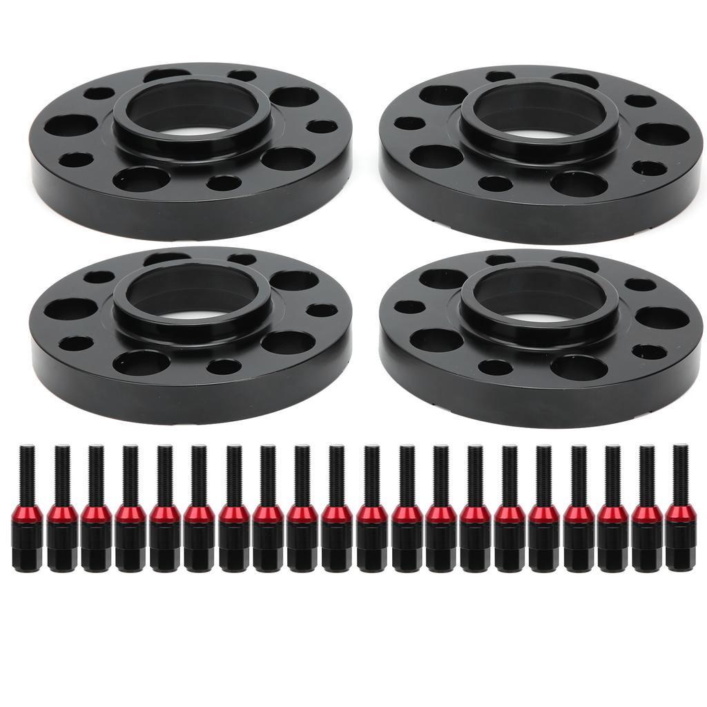 4pcs Flange Wheel Spacers 20pcs Extended Lug Bolts Sleeve Staggered Kit Fit for 1 3 5 6 7 8 SERIES(Black )
