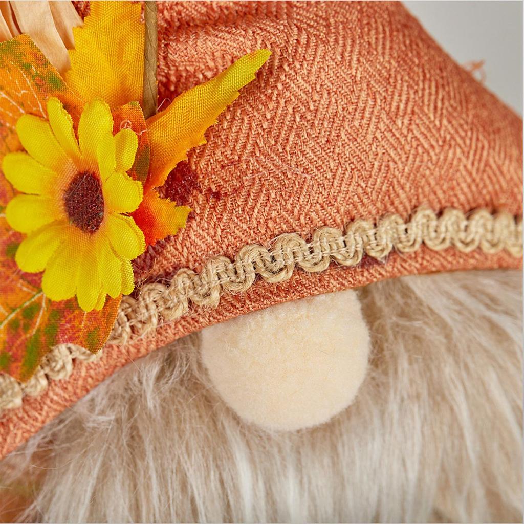Fall Gnome Decorations Knit Doll Sunflower Gnome Expandable Figurine Window Scene Arrangement Thanksgiving Day Party Ornament