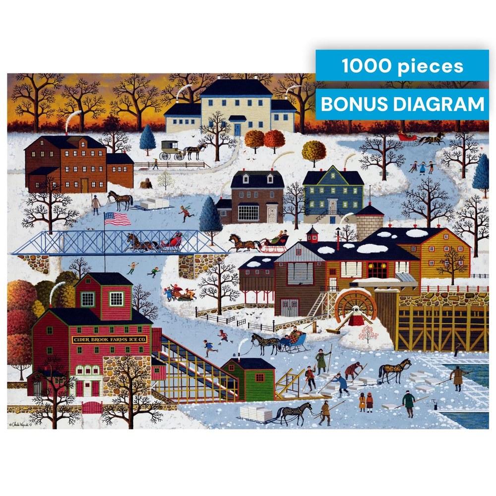 Buffalo Games Charles Wysocki Festive Winter Scene 1000-Piece Jigsaw Puzzle for Adults and Families