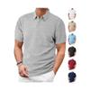 Men's summer new lapel jacquard thin short-sleeved men's casual sports polo shirt