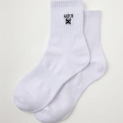 SATUR Cotton Crew Socks_White