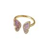 Flower Finger Butterfly Ring Women Hand Ornament Jewelry Fashion Gift Decoration