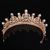 Brautkrone Tiara Perle Legierung Strass Haarband Barock Retro Prinzessin Geburtstag Haarschmuck für Frauen
