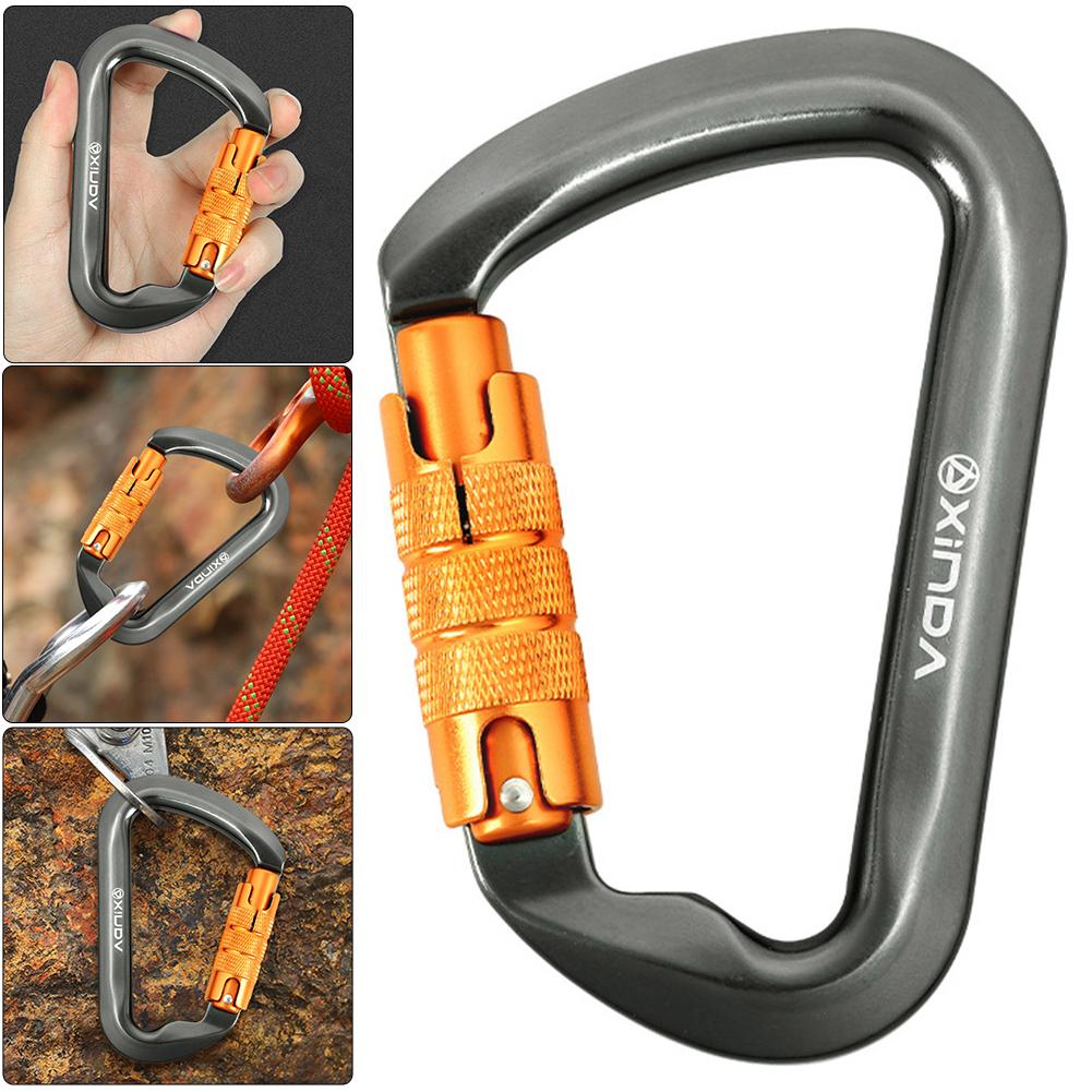 30kN D-Shaped Carabiners Heavy Duty Rock Climbing Carabiner Caribeaner Clips for Rock Climbing Rappelling and Mountaineering