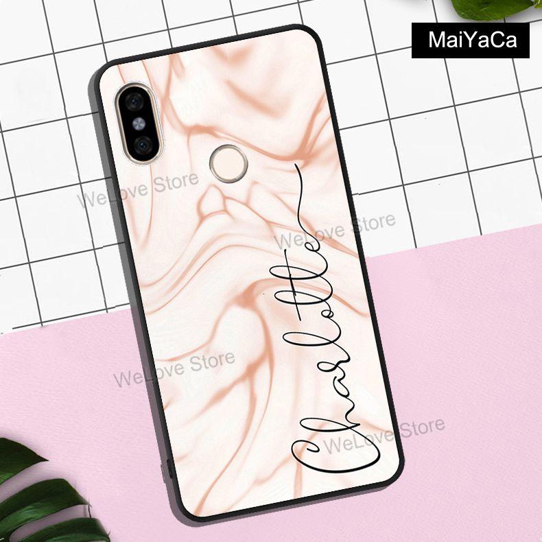 Custom Name Initials Rose Gold marble For Xiaomi Redmi Note 11 10 9 8 Pro 10S 9A 9T Mi 11 Lite 11T POCO X3 Pro GT M3 M4 F3 Case