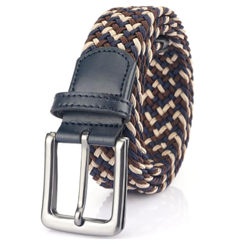 

[FREESE] ремень мужской плетеный сетчатый эластичный резиновый свободный размер Влагоотводящий и быстросохнущий джентльменский деловой повседневный гольф Усиленный тип пряжки (коричневый