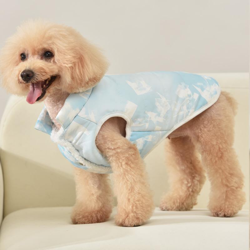 Winter Pet Clothing Plush and Thick Cotton Jacket Small and Medium-sized Dog Cotton Jacket Warm and Waterproof Vest