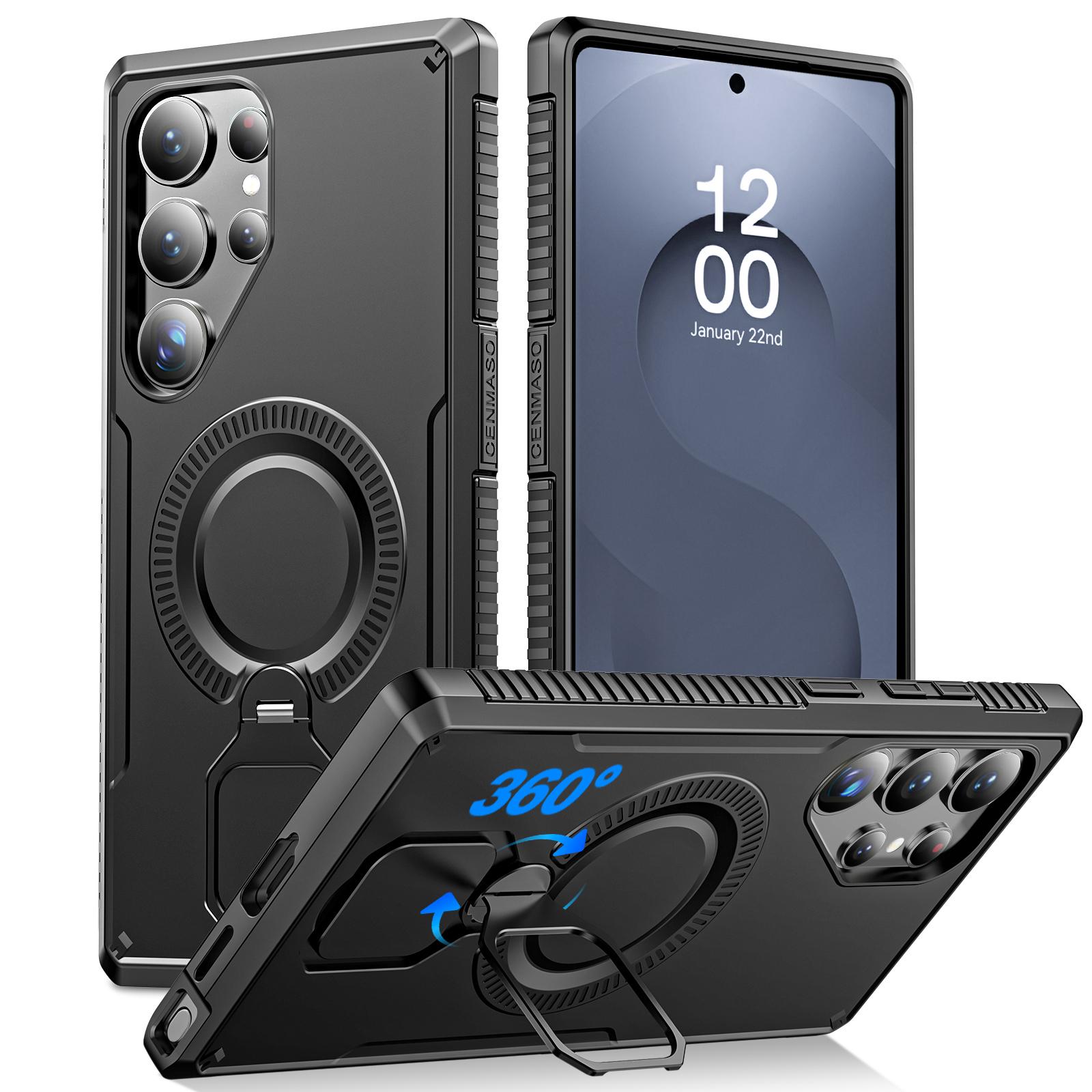 

For Samsung Galaxy S25 Ultra With 360° Spin Stand,Military Grade Protection,Fit for Magsafe,Shockproof Case With Kickstand-Purple