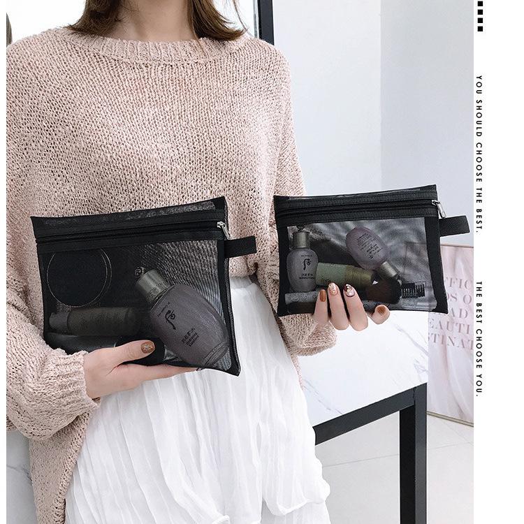 Mesh Makeup & Document Bag - Large Capacity Portable Touch-Up & Lipstick Bag