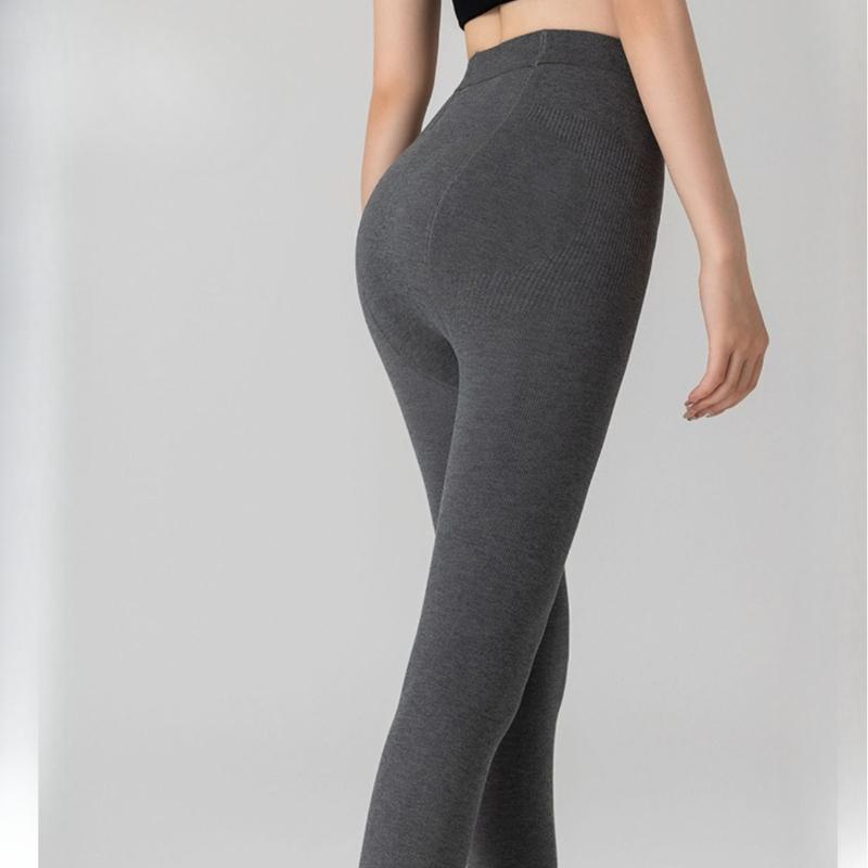 Women's Black Bare Leg Effect Pantyhose Autumn Winter Fleece Lined Thickened Outer Wear Warm Leggings