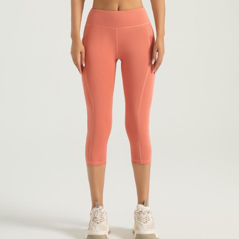 

Женские штаны для йоги Juyitang с высокой талией – спортивные леггинсы персикового цвета с эффектом подтяжки бедер L