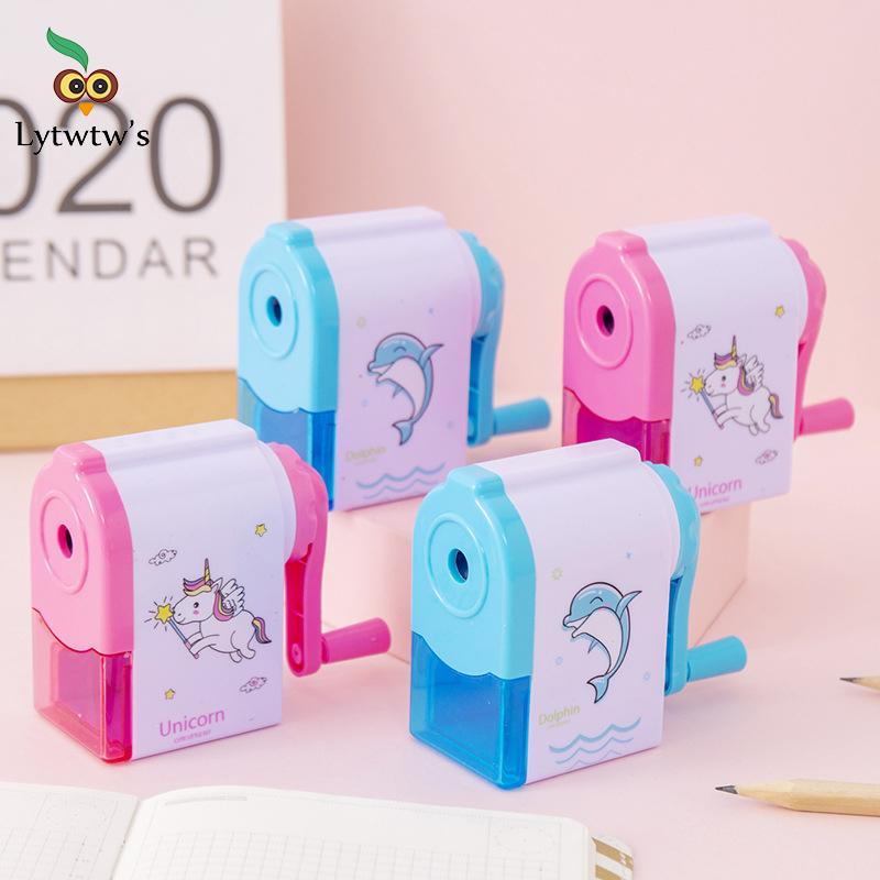 Lytwtw's Cute Unicorn Dolphin Mechanical Sharpener For Pencil School Office Supplies Creative Stationery Back To School