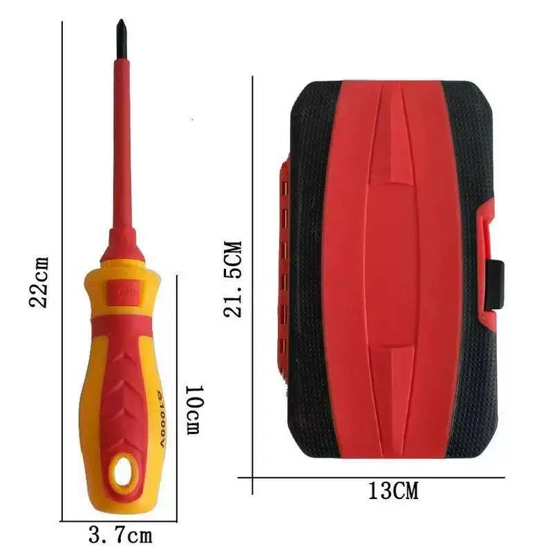 13-Piece Insulated Electrician Screwdriver Set - Phillips & Slotted, High Voltage Resistant S2.