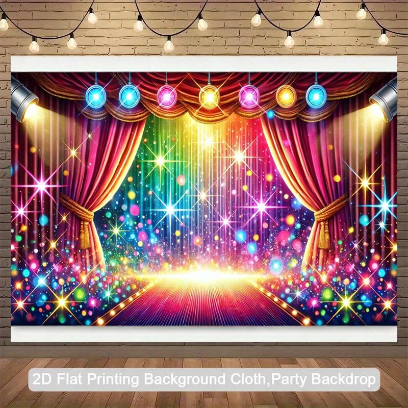 2D plane, 2D plane - 2D plane banner, 1 piece of colorful rainbow stage lamp, 2D background fabric 130x150cm