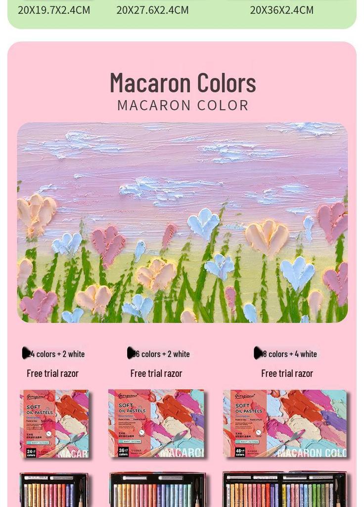 Giorgione Super Soft Oil Pastels Set - 48 Heavy Colors & 24 Macaron Shades