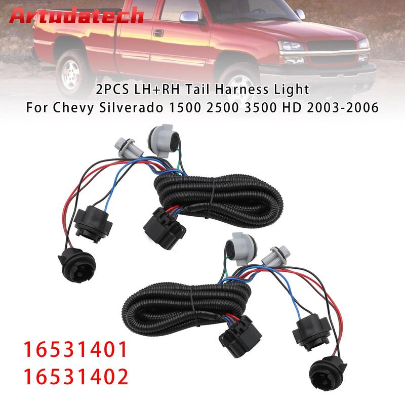Artudatech 2 шт. Левый+Правый Задний Жгут Проводки Фонарей Для Chevy Silverado 1500 2500 3500 HD 2003 2004 2005 2006