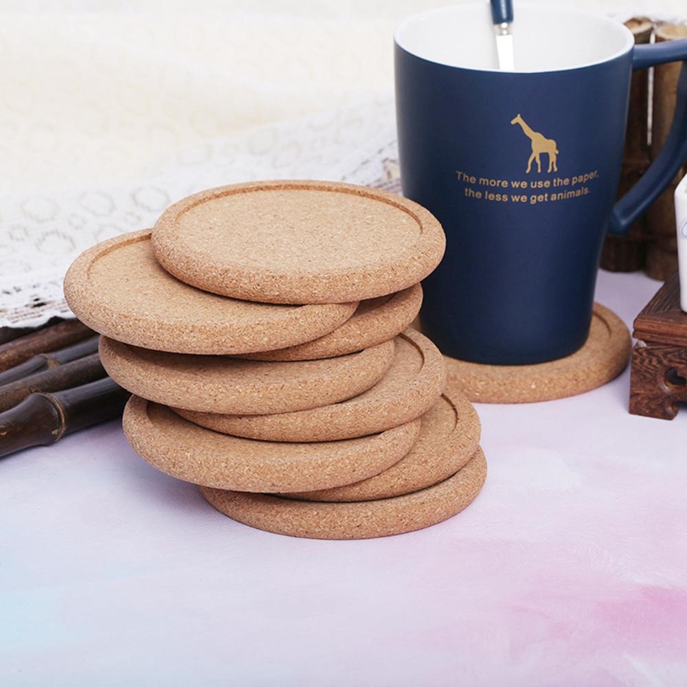 Wine Home Decoration Heat Resistant Non-Slip Natural Cork Coasters Placemats Table Mat Mug Pad