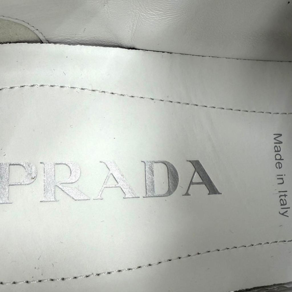 Excellent PRADA Low Cut Sneakers White Nylon Mens 7.5 2EE376 Used