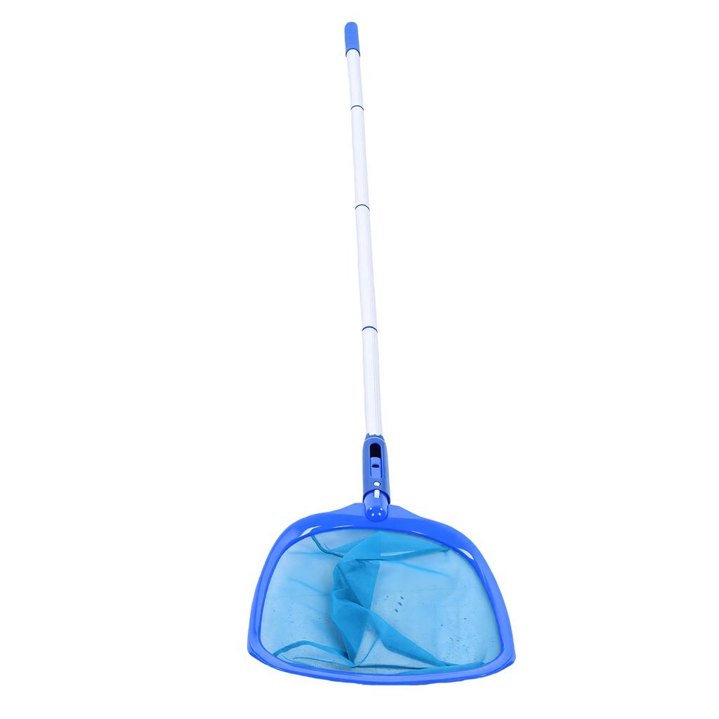 Pool Skimmer Net 4 Section Splicing Rod Thick Fine Mesh Portable Cleaning Leaf Skim Net for Bathtub 1.6m Length