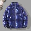 Parkas Glossy Male Padded Coats Men's Down Jacket Korean Luxury Clothing Padding Outerwears New In Clothes Cotton Outwear